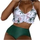 thumbnail image 1 of Conjunto de ropa de playa de traje de baño de bikini de cintura alta sin soporte de acero para mujer Fridja  nalpqowj57764, 1 of 1