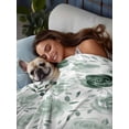 thumbnail image 3 of Sage Green Flower California King Size Flat Sheet, Wrinkleproof & Fadeproof Cooling Flat Bed Sheet Only, Vintage Rose Floral Botanical Leaf Breathable Soft Bedding Top Sheets 108 x 98 Inches, 3 of 8