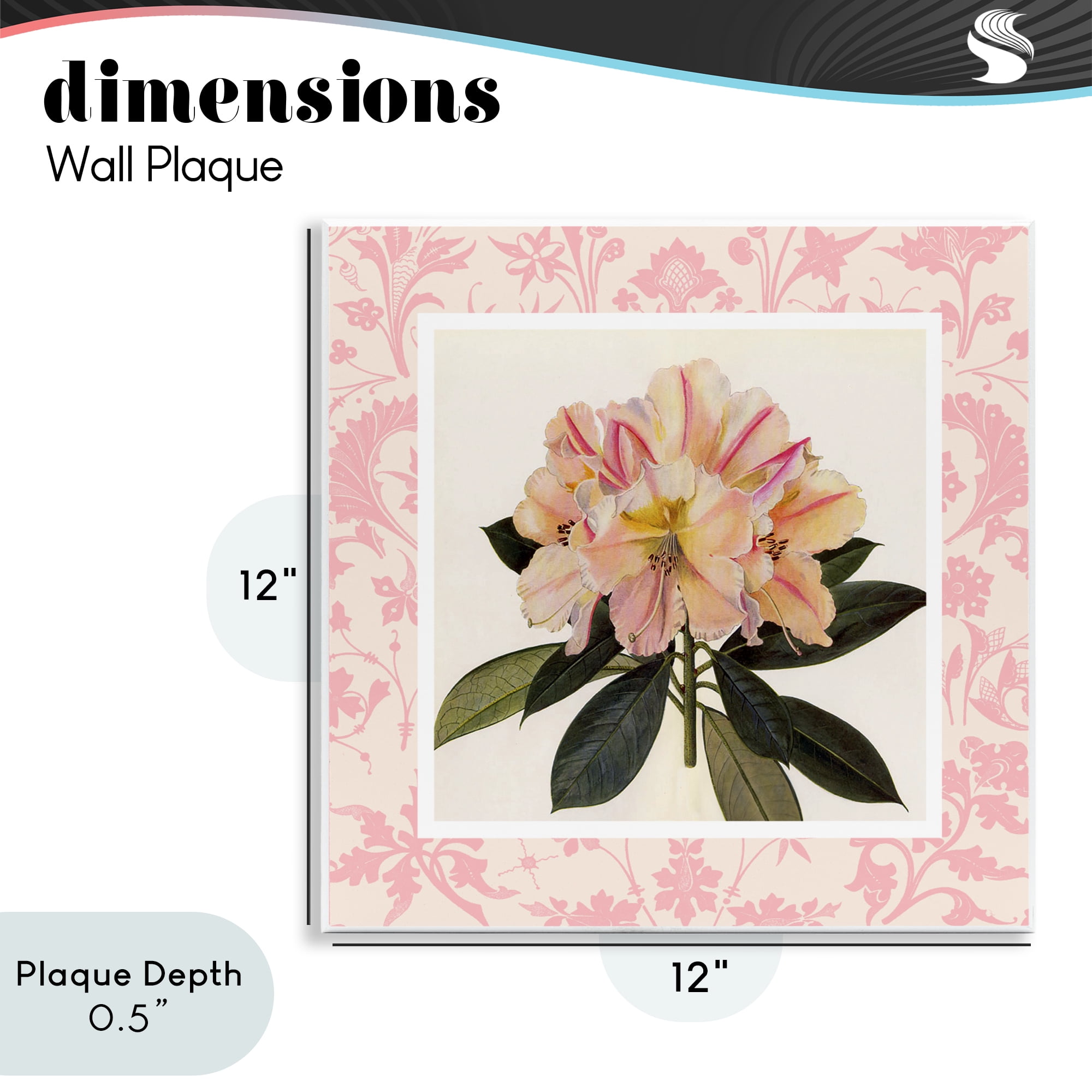 Stupell Industries Pink Vintage Pattern Botanical Wall Plaque Art, design by Livi Finn