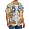 thumbnail image 4 of Honeii 's Hello Summer Cute Gnome for men's short-sleeved button-up collared shirt featuring a pocket, perfect for beach vacations, and travel adventures., 4 of 5