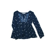 Embroidered Long Sleeve Peasant Blouse (Big Girls)