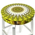 thumbnail image 3 of Balery Yellow Mandala Velvet Round Bar Chair Cushion Cover Adjustable, Protects From Scratches And Stains, Soft & Washable Ideal For Wooden And Metal Stools - 14 Inch, 3 of 7