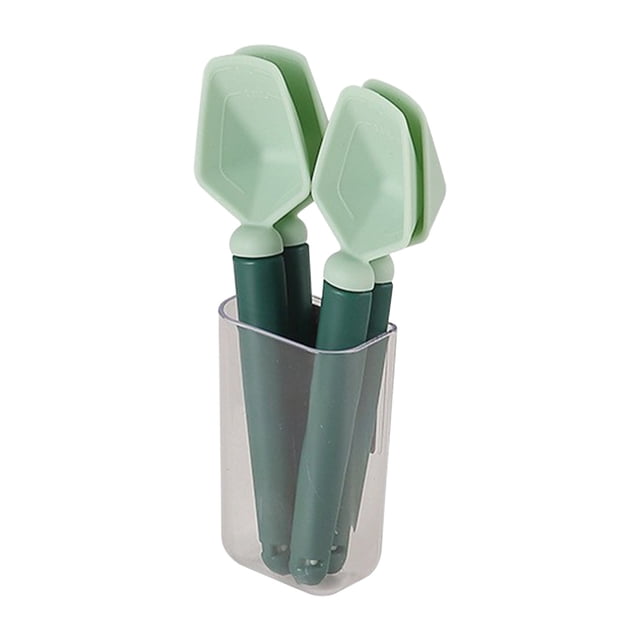 Fiudx Liquidación de ahorros de invierno Cuatro cucharas de café, dos en una cuchara medidora de leche en polvo con clip de sellado, adecuada para bolsas de alimentos multifuncionales, clip de sellad