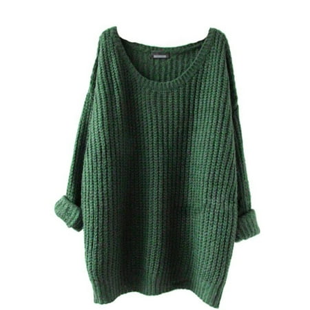 - EFINNY Winter Women's Casual Long Sleeve Sweaters Knitted O-Neck Loose Oversized Pullovers