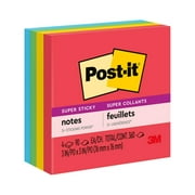 Post-it Super Sticky Notes, 3 in. x 3 in., Playful Primaries Collection, 4 Pads/Pack, 90 Sheets/Pad