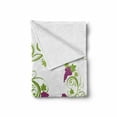 thumbnail image 2 of Wine Soft Flannel Fleece Throw Blanket, Wine Bottle and Glass Grapevines Lettering with Swirled Branches Lines, Cozy Plush for Indoor and Outdoor Use, 70" x 90", Purple Lime Green White, by Ambesonne, 2 of 6