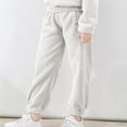 thumbnail image 2 of yillto 3-10T Kids Fleece Pants Sherpa Fuzzy Elasti Waist Pant Warm Thick Soft Fall Winter Boys Girls Pants, 2 of 6