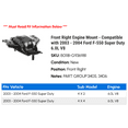 thumbnail image 2 of Front Right Engine Mount - Compatible with 2003 - 2004 Ford F-550 Super Duty 6.0L V8, 2 of 2