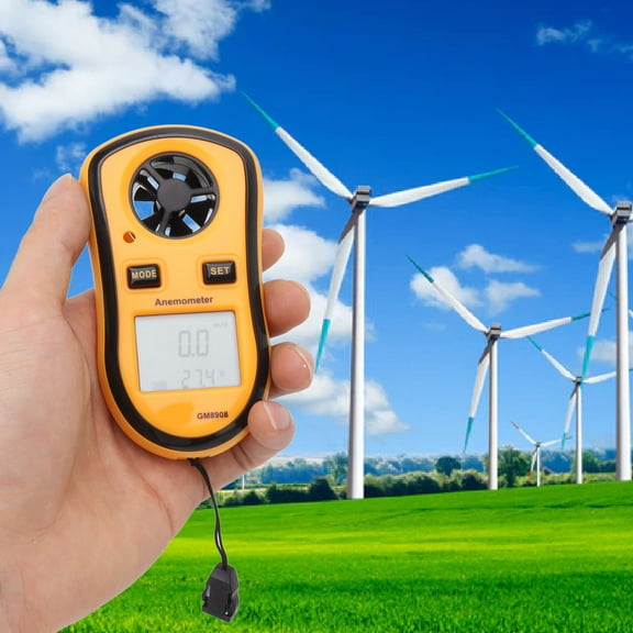 Handheld Digital Anemometer Wind Speed Meter With Temperature Measurement LCD Display