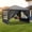 Black, variant on 10'x10' Gazebo Waterproof Outdoor Canopy Patio Tent Party Tent for Wedding BBQ Cater, Black