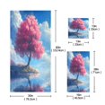 thumbnail image 3 of BZSMCE 3piece Bath Towel Sets Hand Bath Towels Fashion Cherry Blossom Serenity Printed Towel Sets, 3 of 8