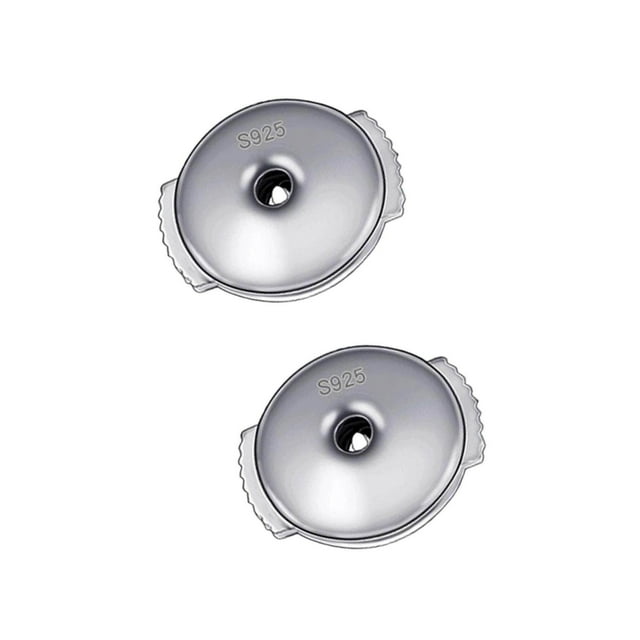 facefd 1 Pair Locking Earring Backs Jewelry Findings Replacements Backs Stoppers 6mm White Gold Color