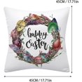 thumbnail image 5 of Juego de 4 fundas de almohada de 18 x 18 con decoración de Pascua, fundas de almohada con huevos de conejito de Pascua, decoración de granja de primavera, funda de almohada suave y, 5 of 5
