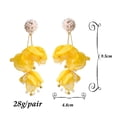 thumbnail image 5 of Flower Petal, Pearls, and Crystal Drop Earrings, 5 of 7
