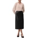 thumbnail image 2 of Falda de cuero sintético para mujer INSPIRE CHIC, cintura alta, casual de negocios, longitud hasta la rodilla, S, negro, 2 of 5