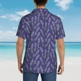 thumbnail image 6 of Xecao Lavender Flowers print Hawaiian shirt - a stylish short-sleeve button-down for men, perfect for casual beach and tropical outings., 6 of 9