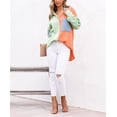 thumbnail image 2 of Chouyatou Women's Color Block Long Sleeve Button Down Boyfriend Shirt Blouses, 2 of 5