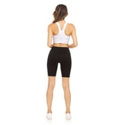 Sweet Hearts 3-Pack Biker Shorts for Women - Elastic Waist Shiny Spandex Workout Yoga Bike Running Shorts Made in USA