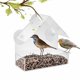 thumbnail image 5 of Alimentador de pájaros Acrílico Anti-ardilla Ventana transparente Alimentador de pájaros con ventosa potente Casa de pájaros transparente Patio de jardín exterior Feliz Sencillez, 5 of 5