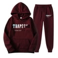 thumbnail image 1 of Trapstar Ensembles de Chandails à Capuchon pour Femmes Manches Longues Chandails Graphiques Amples Trapstar Street Hip-hop Chandails à Capuchon + Pantalons de Survêtement Ensemble de 2 Chandails Classiques (Vin, TG), 1 of 2