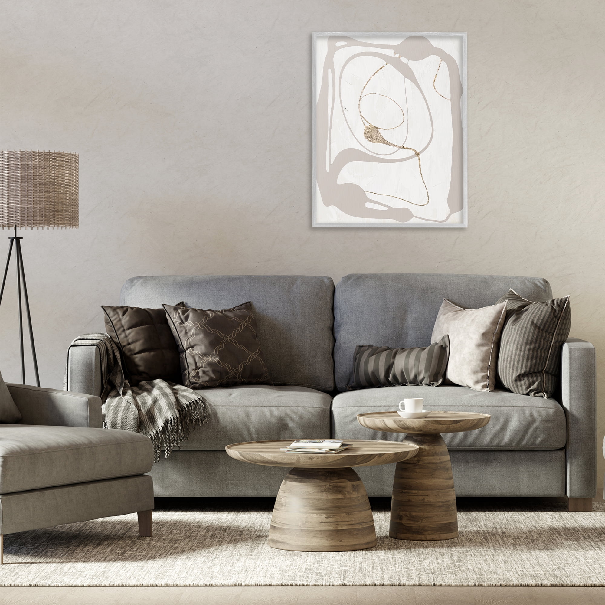 Stupell Industries Gray Very Abstract Figure Abstract Painting Gray Framed Art Print Wall Art, 24 x 30