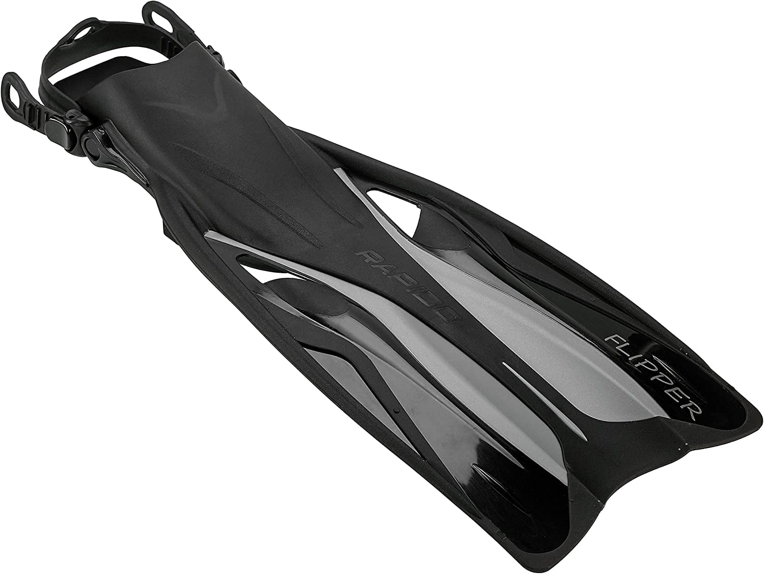 Rapido Boutique Collection Flipper Open Heel Adjustable Snorkel Fin with Snorkeling Gear Carry Bag, Ideal Snorkeling Fins for Snorkel or Scuba