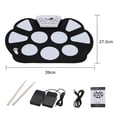 thumbnail image 2 of Portable Electronic Drum Pad Folding Drum Pad Kit Silicon Foldable With Drum Foot Pedals Usb Cable 5v Record Funct, 2 of 4