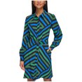 thumbnail image 1 of Karl Lagerfeld Womens Geometric Stripe Shirt Dress, bluemulti, 0, 1 of 1