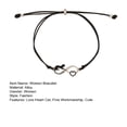 thumbnail image 7 of rygai Women Bracelet Oil-dropping Handmade Braided Adjustable Soft Love Heart Black Cat Charm Rope String Fashion Jewelry,White, 7 of 7