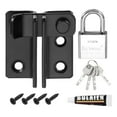 thumbnail image 1 of Uxcell 1-Pack Pestillos de Flip, 1.8 in Pestillo de Seguridad de Acero Inoxidable con Candado para Puerta de Granero Acabado Cepillado para Puerta [Apertura Derecha, Negro], 1 of 6