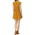 thumbnail image 3 of INSPIRE CHIC Robe d'Été Décontractée pour Femme à Manches Cap Volantées, Col en V, Florale, L Jaune, 3 of 6