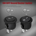 thumbnail image 2 of QUETO Round Circle Rocker Switch ON Off SPST 20mm Mini Rocker Switch for Automotive Car RV 2 Pin Switch 250V Wired KCD1-5Pack, 2 of 5