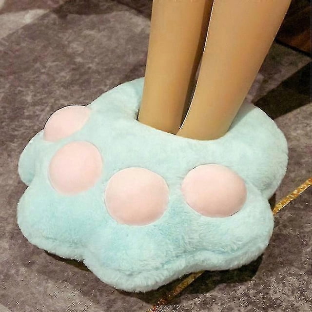 Usb Electric Heated Slippers Cute Claw Feet Warmer Cushion Plush Foot Heater Heating Pad - White