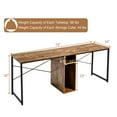 thumbnail image 2 of Gymax 2 Personne Ordinateur Bureau Double Poste de Travail Bureau W / Stockage Rustique Brun, 2 of 10