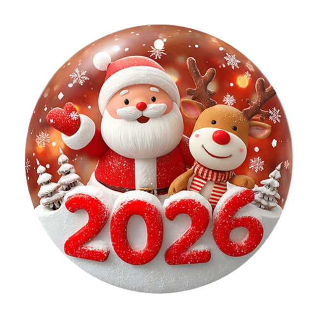 Seyotauo Christmas 2026 Acrylic Cute Mini Pendant, Festive Christmas Tree Hanging Ornament, Durable Acrylic Christmas Santa Decorative Pendant for Christmas Tree Home Holiday Decorations