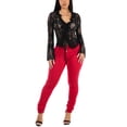 thumbnail image 4 of Womens Juniors Red Skinny Jeans - Butt Lifting Mid Rise Skinny Jeans - Mid rise Skinny Jeans 10990M, 4 of 6