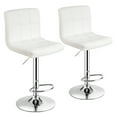 thumbnail image 1 of Costway Set of 2 Adjustable Bar Stools PU Leather Swivel Counter Pub Chair White, 1 of 10
