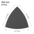 thumbnail image 2 of Unique Bargains Triangular Sandpaper Hook and Loop Fit 3-1/2' Oscillating Multi-Tool Silicon Carbide for Wet/Dry 600 Grit 8pcs, 2 of 5