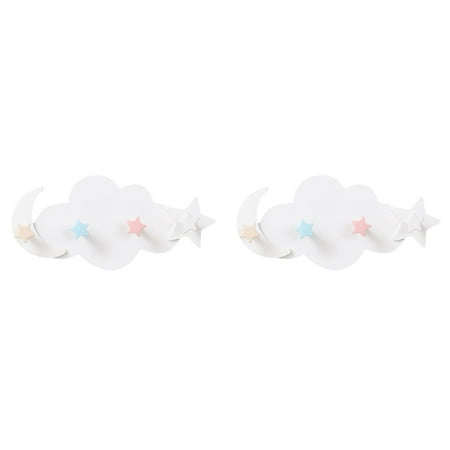 

2PCS NGHnuifg Cartoon Cloud Hook Seamless Nail Cute Wall Hanging Wall Door Rear Coat Hook Creative Sticky Hook Potty Hook Utility Brushes 2 Poster *2PCS