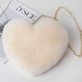 thumbnail image 5 of Bolso de hombro de felpa con cadena pequeña, bolso de mano informal con forma de corazón de melocotón para mujer, bandolera versátil de alta calidad y lujo, 5 of 5