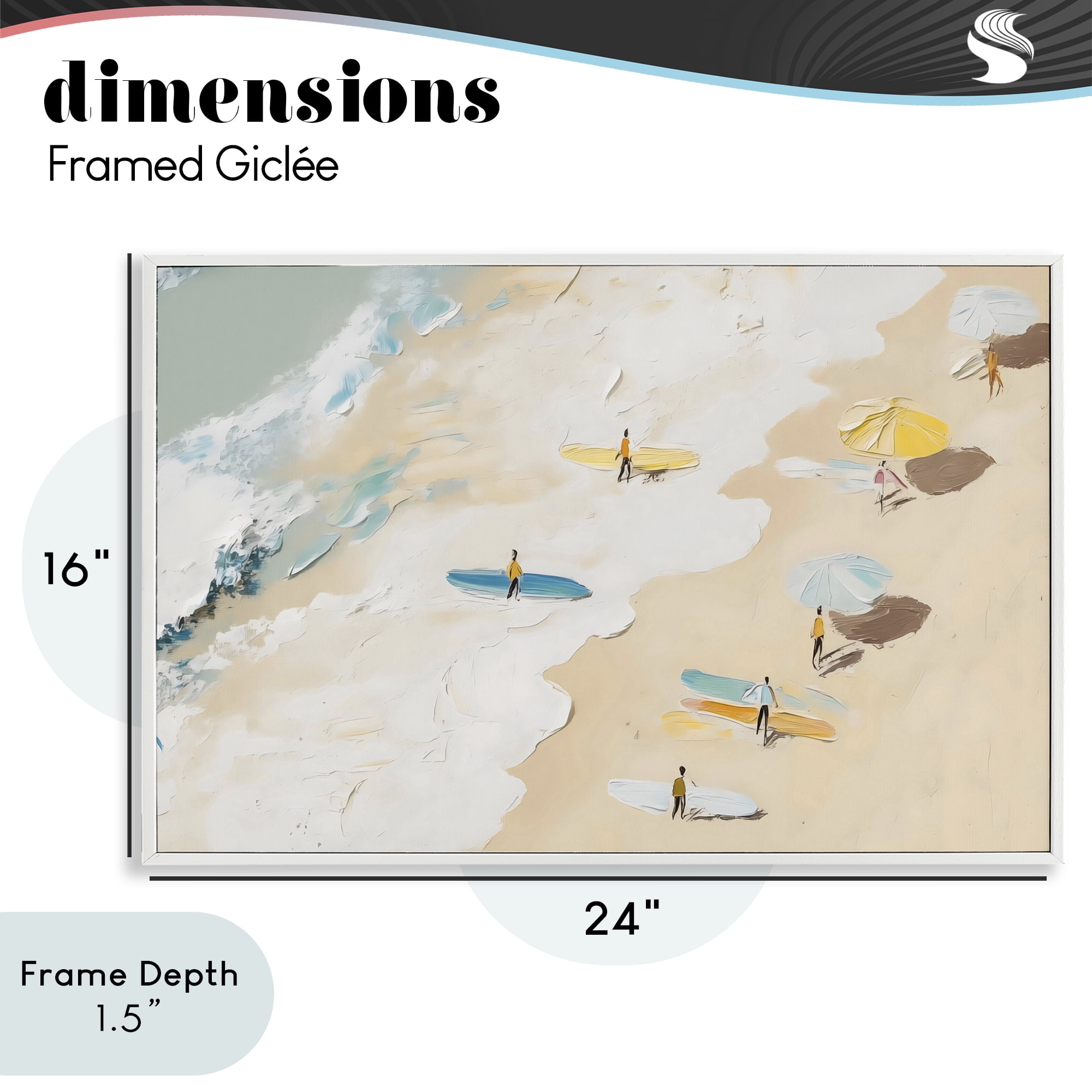 Stupell Industries Beach Surf Summer Scene White Framed Giclee Art, design by LSR Design Studio