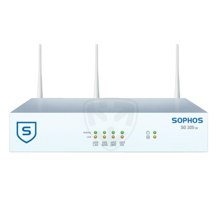 Sophos UTM SG 105w Wireless Security Firewall with 4 GE ports, HDD + Base License for Unlimited Users (Appliance