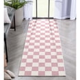 thumbnail image 6 of Well Woven Apollo Square Modern Geometric Pink Flat Pile Easy to Clean 2'3" x 7'3" Runner Rug for Living Room Stairs Hallway and Kitchen, 6 of 6
