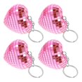 thumbnail image 1 of Disco Ball Keychain Heart-Shaped Hanging Decoration Party Favors Pink Plastic Pvc Glass Iron 4Pcs, 1 of 4