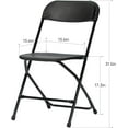 thumbnail image 2 of JINSEED 4 Pack Plastic Folding Chair, Lightweight Portable Party Banquet Event Chairs for Outdoors, Black, 2 of 8
