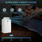 Portable Air Conditioner with Remote Control, 14000BTU air cooler, Portable AC for room up to 300 Sq Ft, White