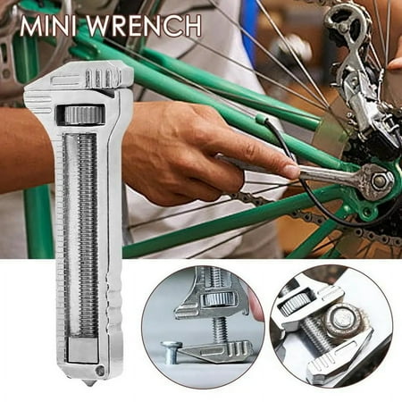 Symkmb 4Pcs Mini Wrench Pocket Portable Multitool Spanner Tool for Outdoor Camping Compact Titanium Multifunctional Tool Wrench Metal Silver