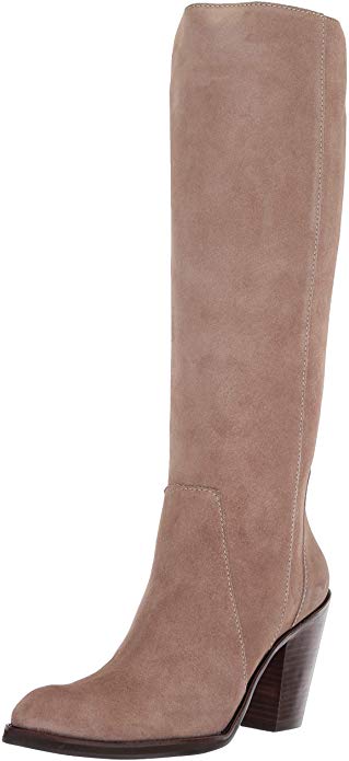 suede knee high boots taupe