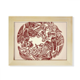 thumbnail image 1 of Two Chinese Phoenix Animal Circle Portrait Desktop Photo Frame Picture Art Decoration Painting 6x8 inch, 1 of 3