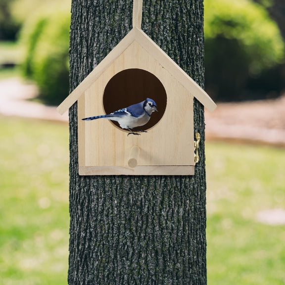 HEATSHAKING 1Pcs Nest Shape Wooden Bird Nest for Home Adornment in 6.1x4.6x5.7in